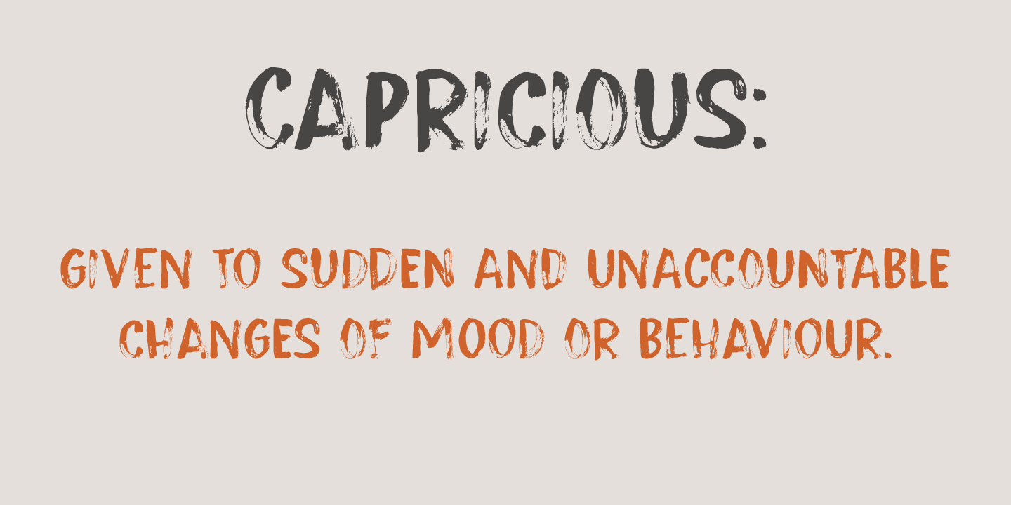 Example font Capricious #5